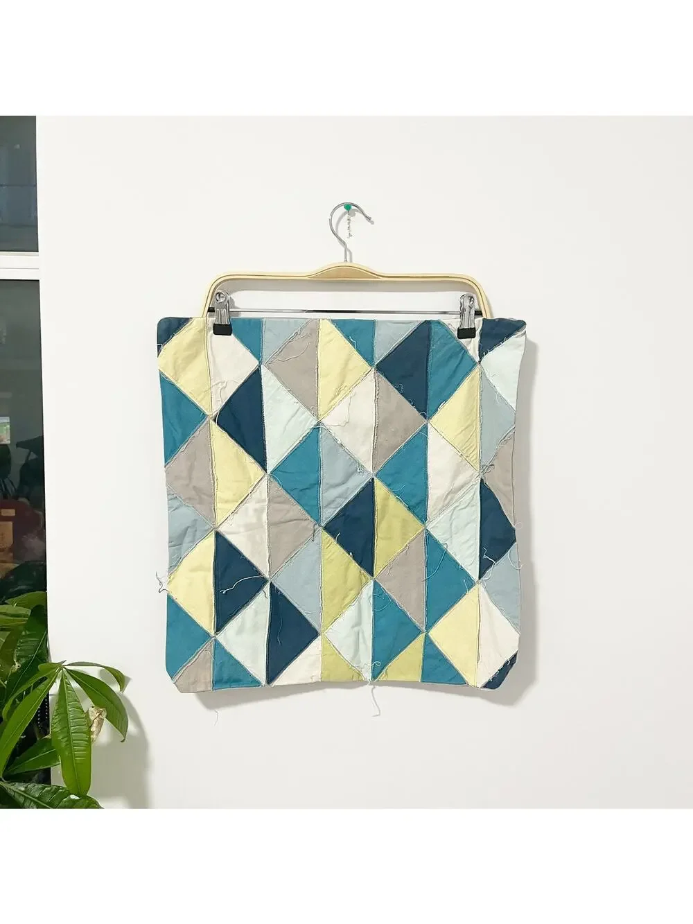 West Elm Set of 2 Green & Blue Patchwork Pillow Covers